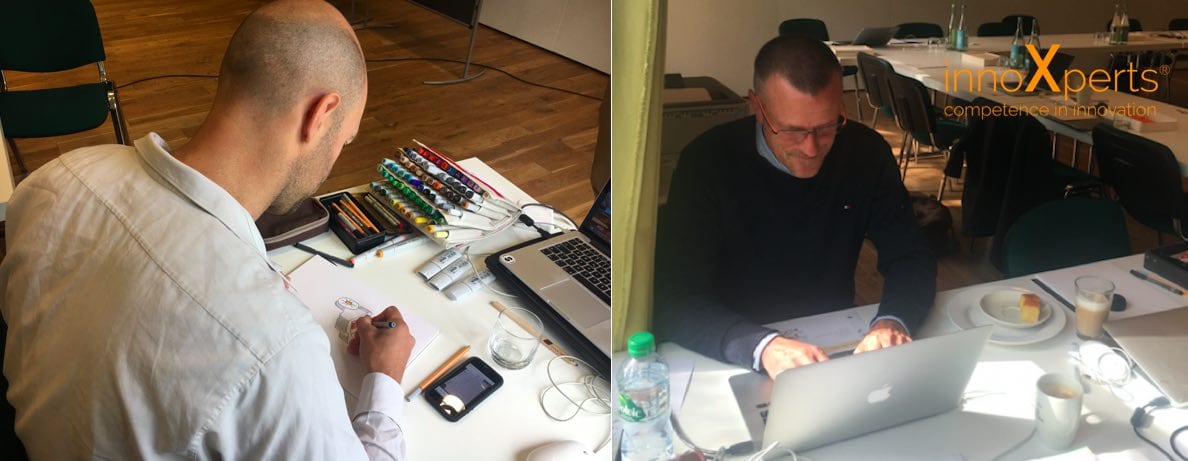 Neben dem Moderator gehören der Designer und die Dokuassistenz zum Inventar eines InnoCamps.